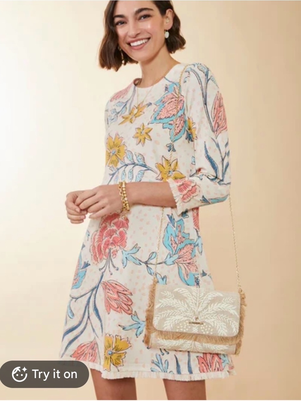 Spartina449 Island Fringe Dress 3/4 Sleeve